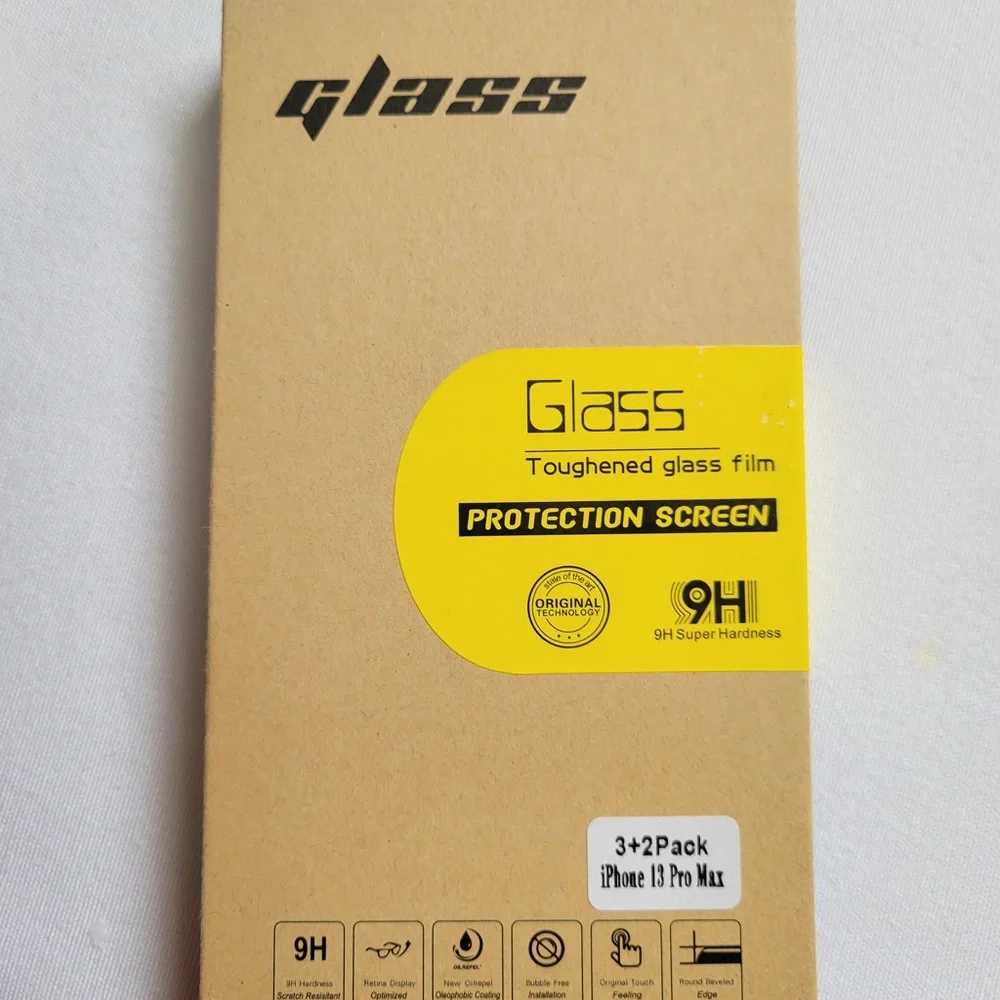 iPhone 13 Pro Max Glass Screen Protector 3 pack + 2 Pack Camera Lens Protector